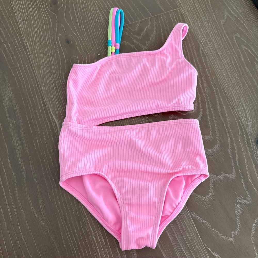 Art Class Girl’s S Small 6/7 Swimsuit One Piece Pink Cut-Out